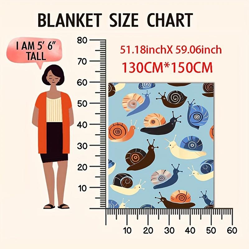 Cozy Snail Party Print Flannel Throw Blanket - Soft, Warm & Versatile for Naps, Sofa, Office Bed, Camping - All-Season Gift Idea