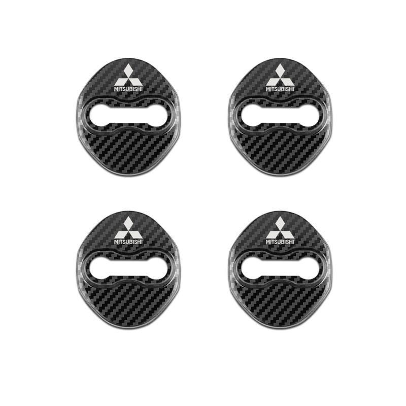 

For Mitsubishi Asx Lancer Outlander Pajero Ralliart 4PCS Door Lock Decoration rust protection Stainless Steel Plastic Cover