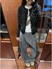 2025 Korean Polka Dot Soft Cardigan Sweater for Women - Autumn/Spring Outerwear Knitwear Top