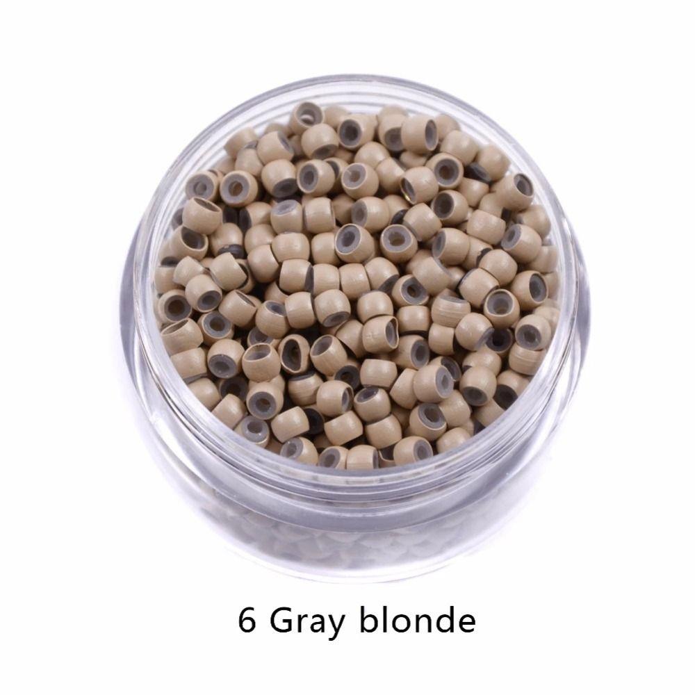 1000 Stück 3,0 mm Kupferringe mit Silikon-Haarringen, gefütterte Haarperlen, DIY Silikon-Nanoringe für den Salon