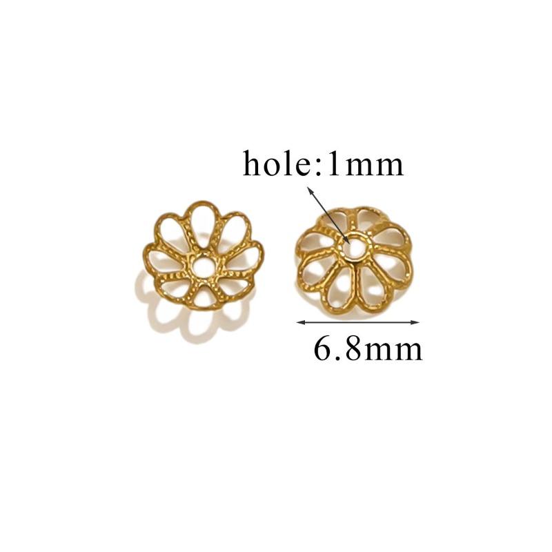 Stainless Steel Petal Bead Caps, Bead Caps with 18k Vacuum Plating, Diy Necklace Bracelet Jewelry
