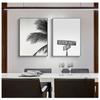 Gallery Wall Art Prints Black and White Palm Tree Surf Ocean Landscape Inspiring Posters and Print Wall Decor for Living Room No Frame