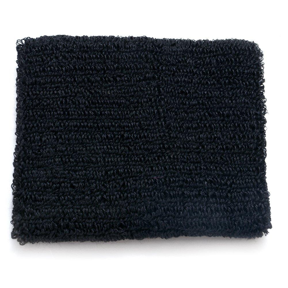Cotton Sweatband Moisture Wicking Athletic Terry Cloth Wristband for Tennis Basketball Running Gym Workout Black 8 10 Cm