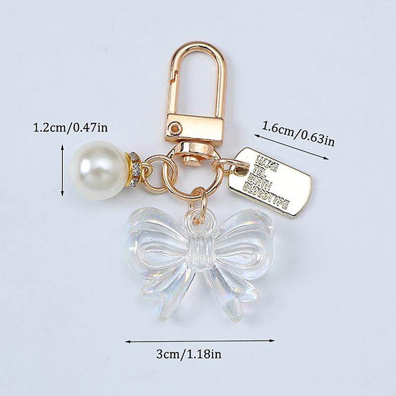 Elegantní perlová mašlička Přívěšek na klíče s mašličkou Ženy Dívky Přívěsky na klíče Přívěsky do auta Držák na klíče Kabelka Příslušenství Diy Šperky Dárky