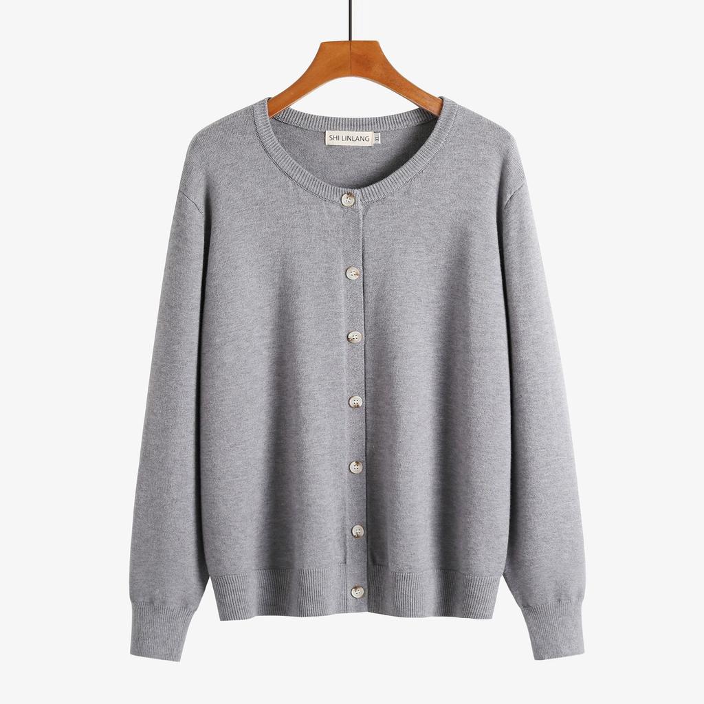 Damen Strickjacken Pullover Leichte Frühling Herbst Outfits Business Casual Weiche Oberteile Langarm Knopfleiste Pullover Rundhalsausschnitt Cardigan für Damen