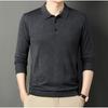 Herbst- und Winterstrickwaren Hemden Herrenmode Einfarbig Revers Unterzieh-Herren Langarm-Tops Pullover Herren