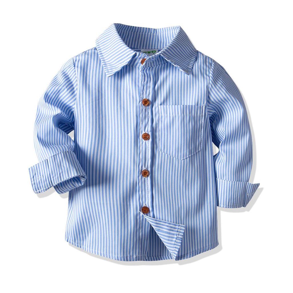 2024 Children's Autumn/Winter Striped Long-sleeve Shirt & Bow Tie Set with Suspenders and Pants