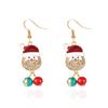1 Pair of Fashionable Christmas Earrings for Women, Santa Claus Pendant Earrings for Women, All-match High-end Crystal Holiday Gift Ear Hooks