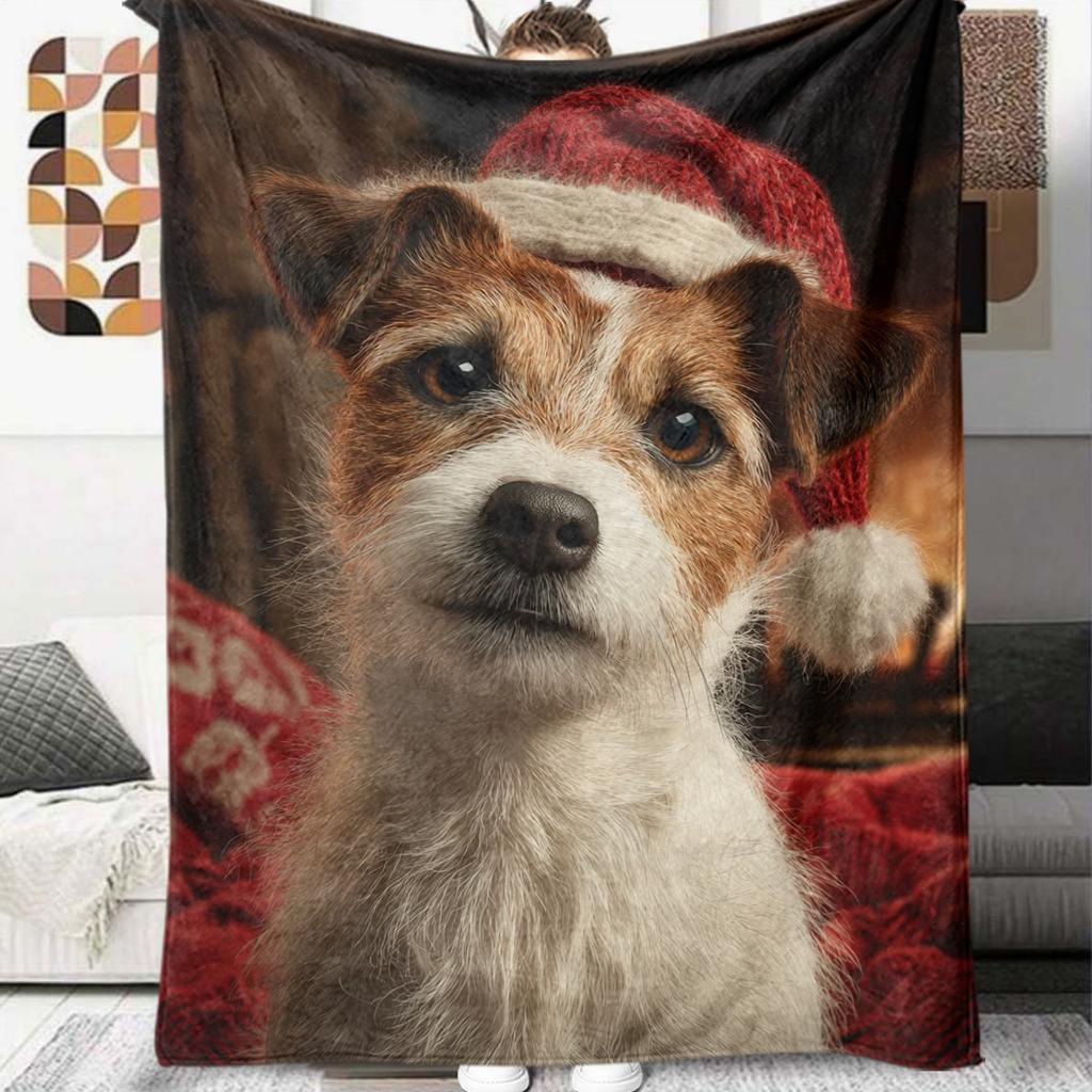 1 ks Flanelová deka s kresleným potiskem, Vysoce kvalitní, Pohodlná pro všechna roční období, Domácí dekorace, Teplo a pohodlí, Perfektní jako vánoční dárek k narozeninám