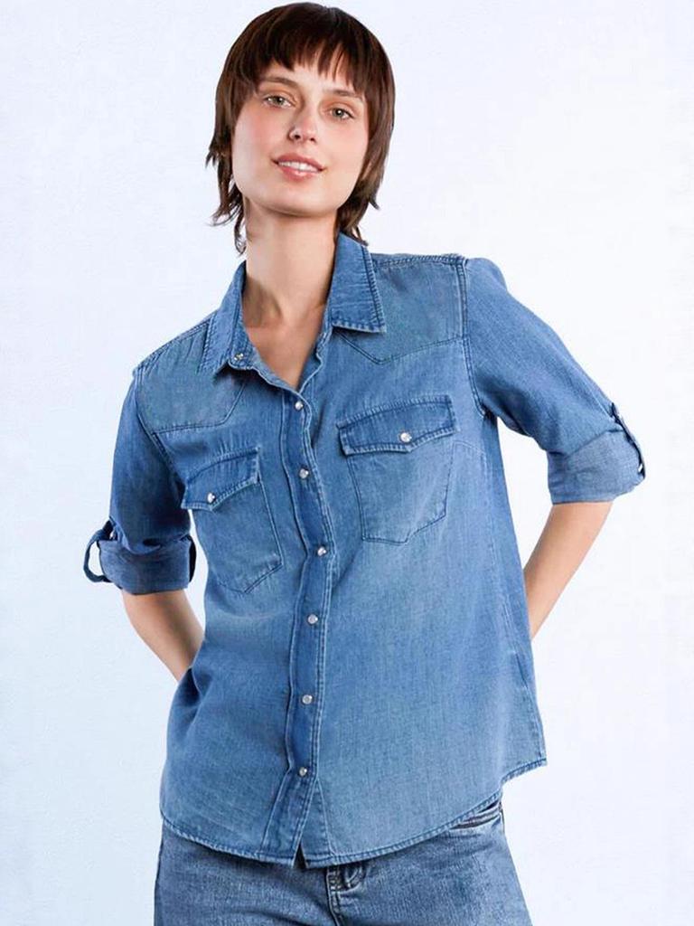 Women's Loose Casual Denim Shirt - European and American Style