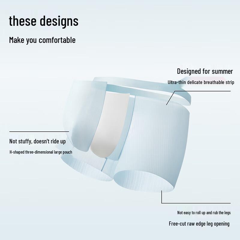 Beneath Cool Air 311 Men's Ice Silk Antibacterial Boxer Briefs (5-Pack)