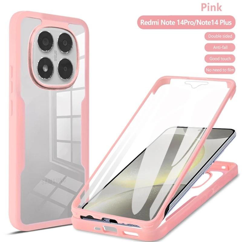 360 Grad Doppelseitige Vollschutz Hülle für Xiaomi Redmi Note 15 14 13 12 Pro 4G 5G Pro+ Plus note 12 Schlanke Klare Rückseite