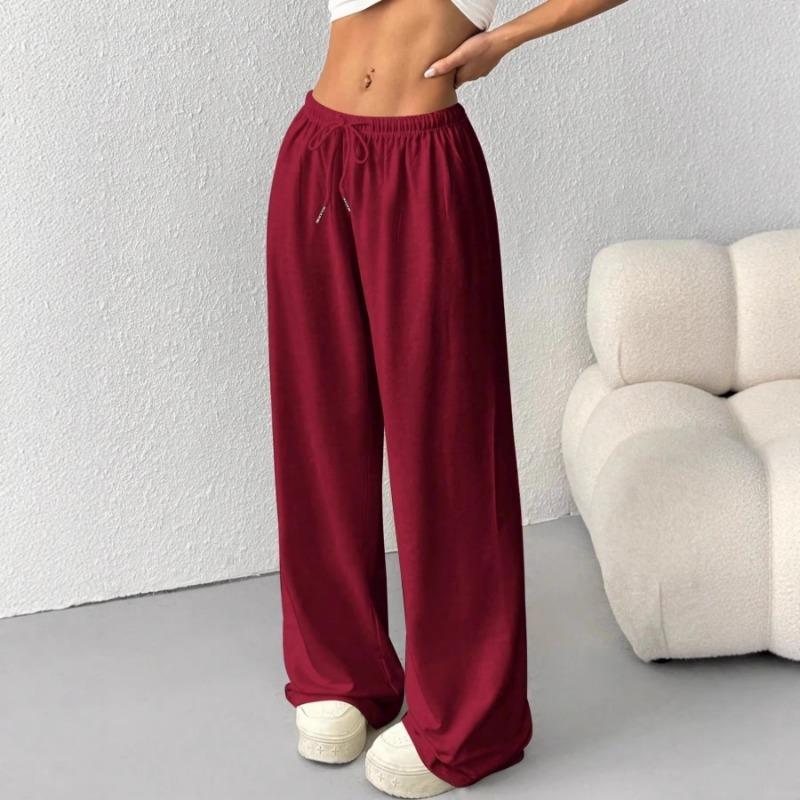 Women S Casual Wide Leg Loose Fit Solid Color Sports Sweatpants