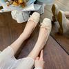 Low-heeled temperament 2025 new single shoes women's flat-bottomed small fragrant autumn ladyshoes 34 small size women's shoes.