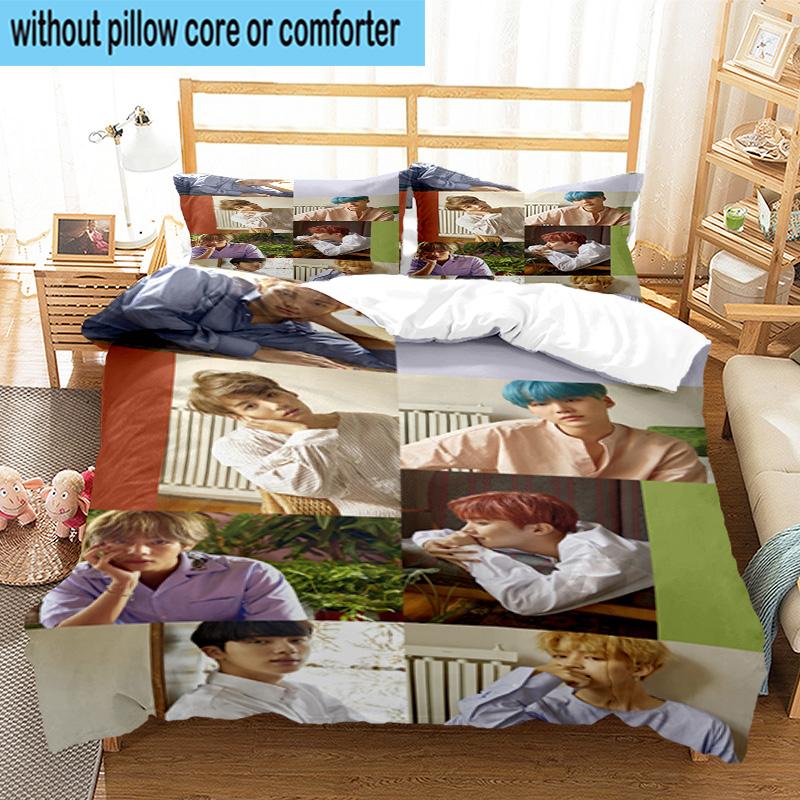 3 Stück K-Pop Musikgruppe 3 Stück Bettwäsche, inklusive 3 Stück Bettbezug und 2 Stück Kissenbezüge. Perfekt für Weihnachten, ideal für Schlafzimmer, Wohnheimzimmer