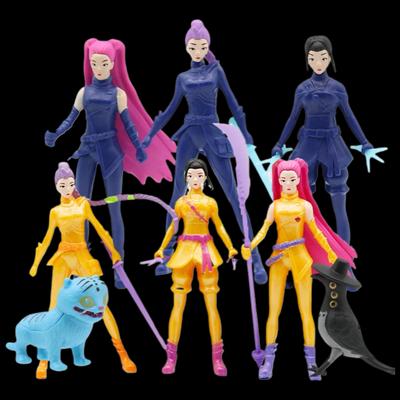 5pcs8pcs/Set Anime Kpop Demon Hunters Action Figure Toy Derpys Tiger Rumi Mira Zoey Sussy Figurine Collection Doll For Fans Gift