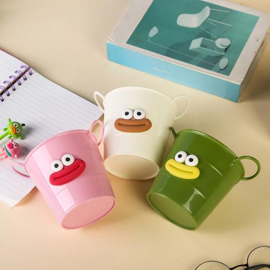 Cartoon Pen Holder Large Capacity Storage Bucket for Pens Pencils Markers Crayons Desktop Storage Box Organizer for Home Office