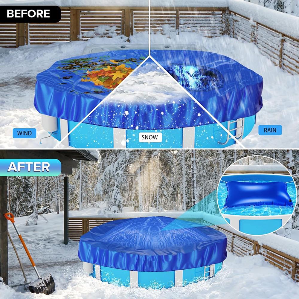 Überdimensioniertes Kältebeständiges PVC Winter-Poolabdeckkissen - Frostschutz Aufblasbare Schwimmmatte