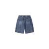 Customellow Blue Double Knee Denim Shorts Cwpam25372bux