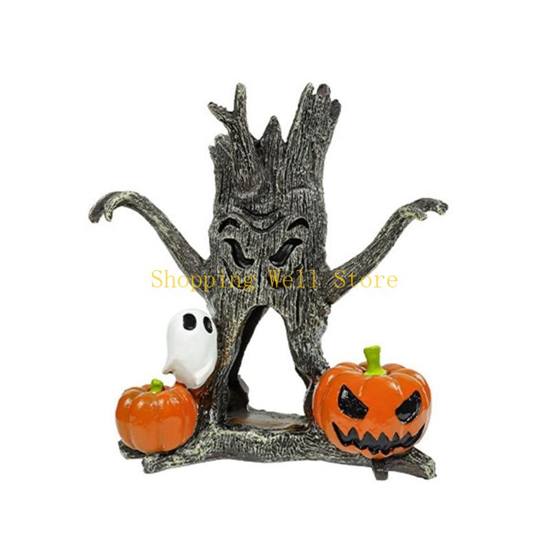 KX4B Waterproof Resins Halloween Ornaments for Underwater Aquarium Decorating Table Displays