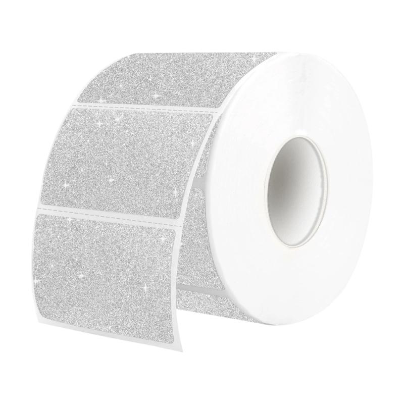 

300 Counts Glittering Thermal Label Oil and Water Resistant Adhesive Sticker Scratch Resistant Food Label for Packaging