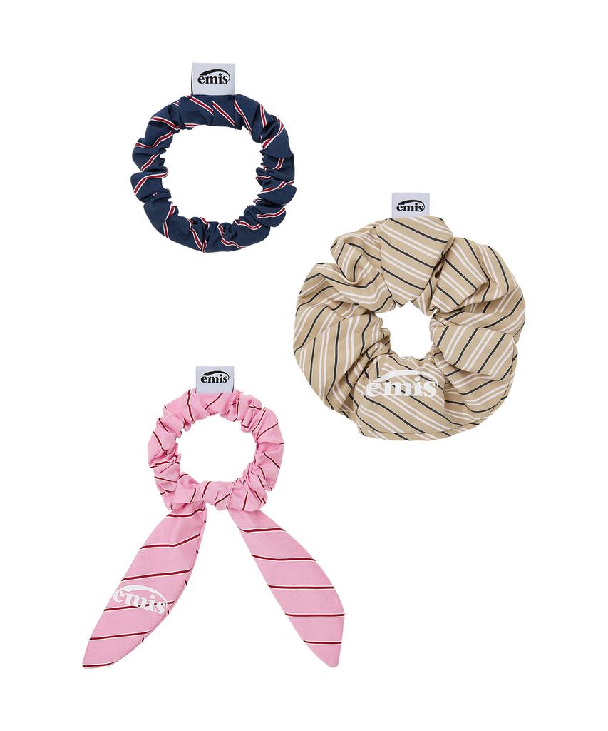 Emis Stripe Scrunchie Bundle (Be/Pk/Na)