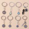 Retro Türkei Glücksbringer Böser Blick Schlüsselanhänger Edelstein Kristall Schlüsselring Anhänger für Auto Schlüsselhalter Handtasche Dekoration DIY Schmuck Geschenke