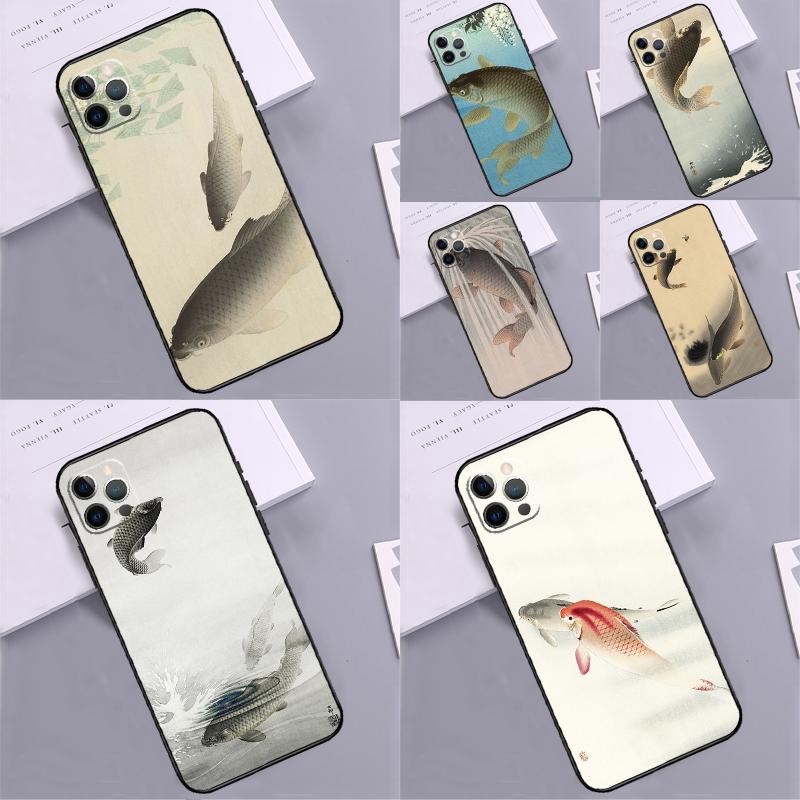 Carp Koi Fish Watercolor Bumper Case For iPhone 16 15 14 Pro Max 11 12 13 Pro Max Mini XR 15 16 Plus 16e Phone Cover