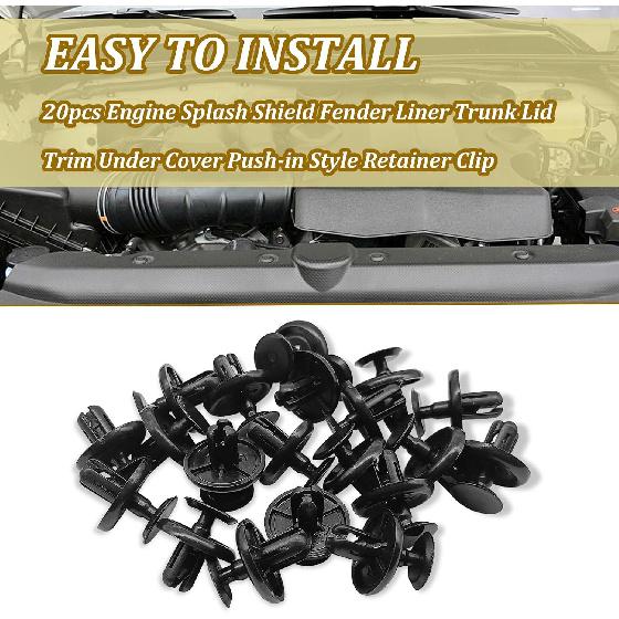 20 Pieces Push-in Retainer Clips Compatible with Toyota Lexus Camry Corolla Highlander RAV4 4Runner Engine Splash Shield Fender Liner Trunk Lid Under