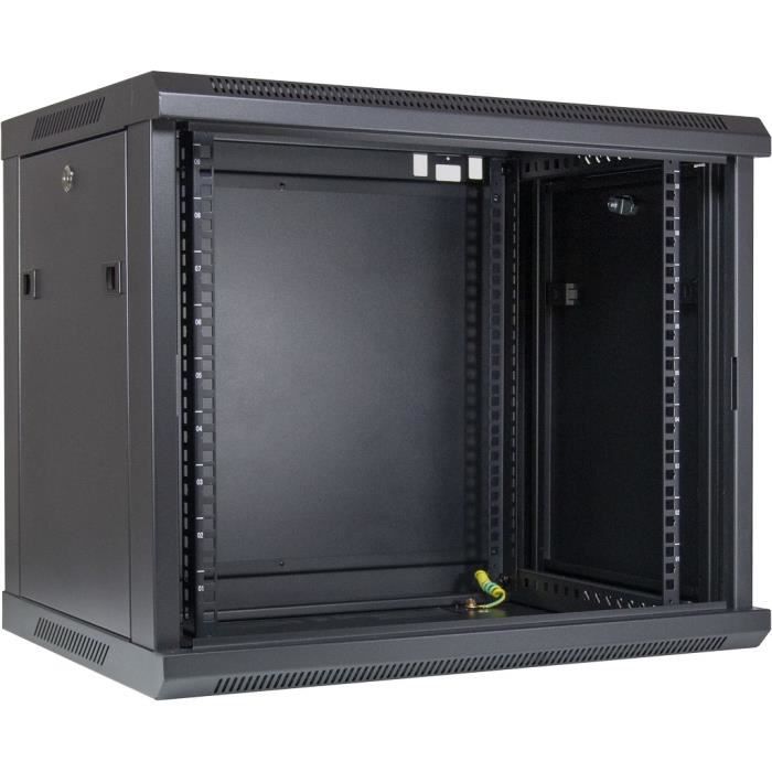 Rack monté sur le mur - INTER-TECH - SMA-6409 - 9U - Capacité 30 kg - Couleur Noir