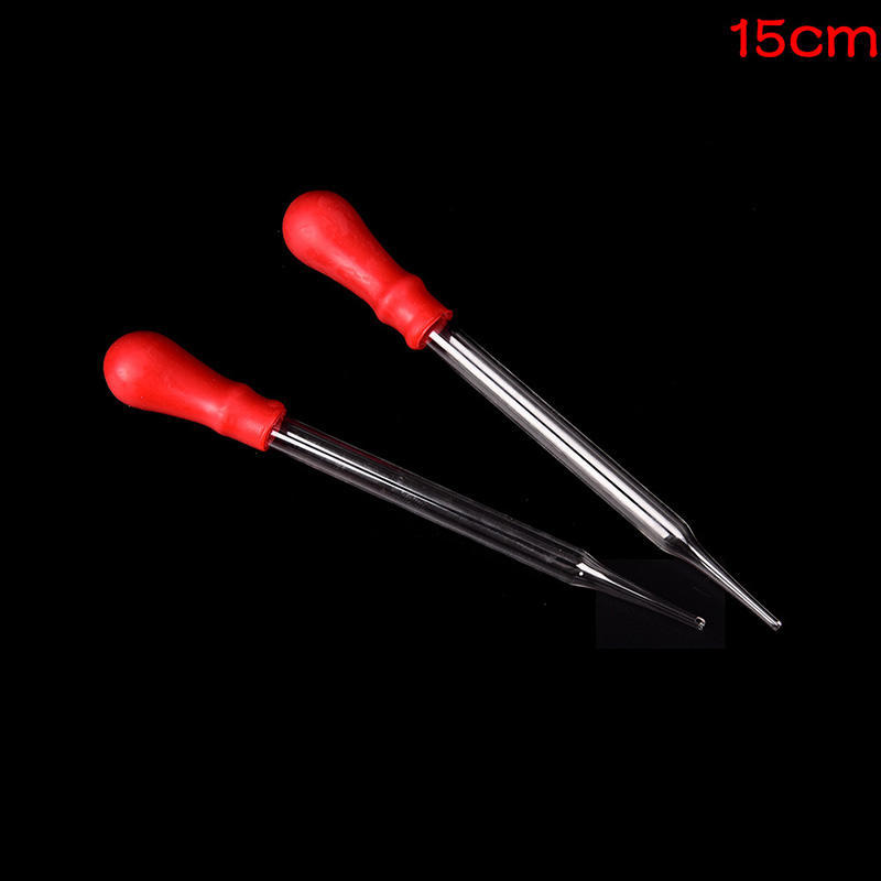 2Pcs Rubber Head Glass Pipettes Dropper Lab Glassware Tool For Veterinary Test