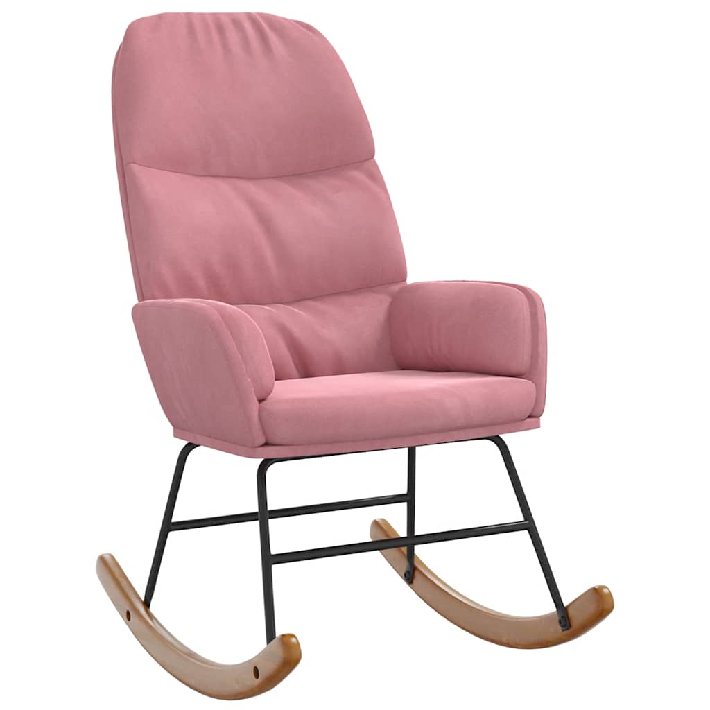 Rocking Chair Pink Velvet