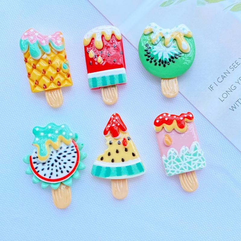 

20Pcs Kawaii Cute Mixed fruit popsicle Flat back Resin Cabochons Scrapbooking DIY Jewelry Craft Decoration Accessories D67