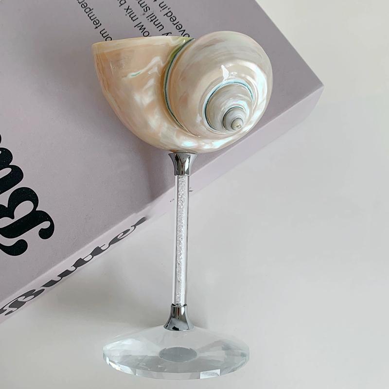 Originality Conch Wine Glass Goblet Handmade Banquet Natural Metal Glass Polishing Decoration Ornament Gift For Bar