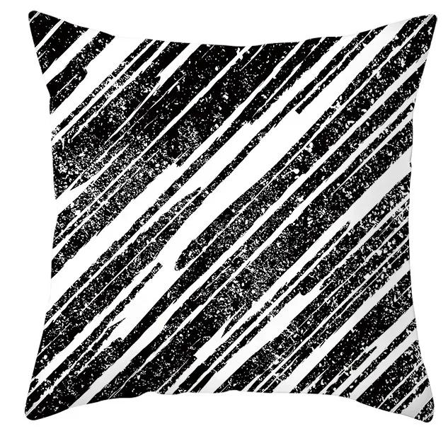 45*45cm Black and White Cushion Cover Waist Pillowcase Nordic Geometric Throw Pillow Sofa Bedroom Pillowslip Car Home Decor