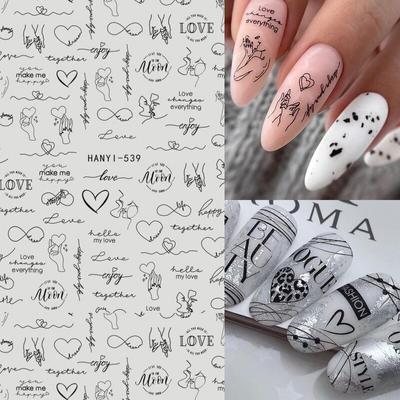 1 foglio romantico San Valentino adesivo per unghie decalcomania adesivo avvolgente cursore decorazione per unghie strumento per manicure