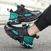 Scarpe da ginnastica con bottoni rotanti per ragazzi, in rete traspirante, antiscivolo, sportive per bambini, leggere, chunky, da corsa per scuola, all'aperto