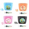 Front Handlebar Waterproof Rear Bike Basket Plastic Bike Basket with Fasten Strap for Boys Girl Bicycles Wicker Basket