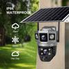 WIFI/4G Solar-Powered Surveillance Camera, Dual Lenses, Three Screens, Human Tracking, High-Definition Security Monitoring