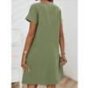 Vestidos casuales de cintura suelta con cuello redondo y manga corta para verano y primavera para mujer