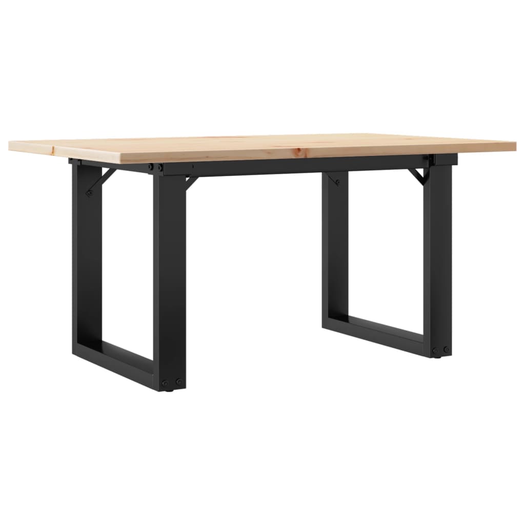 Coffee Table O Frame 80x50x40 cm Solid Pine Wood and Steel