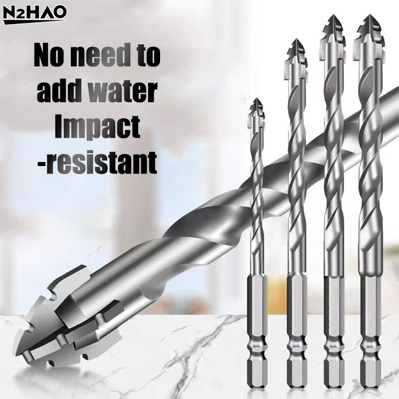 7pc/set Four-Edged Serrated Eccentric Drill Tungsten Steel Serrated Drilling Bit For Ceramic Plastic Tile Ceramic Glass Concrete