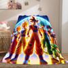 1PC Son Goku  Print Flannel Blanket, High Quality All Seasons, Home Decor, Warmth and Comfort, Perfect for Christmas Gifts