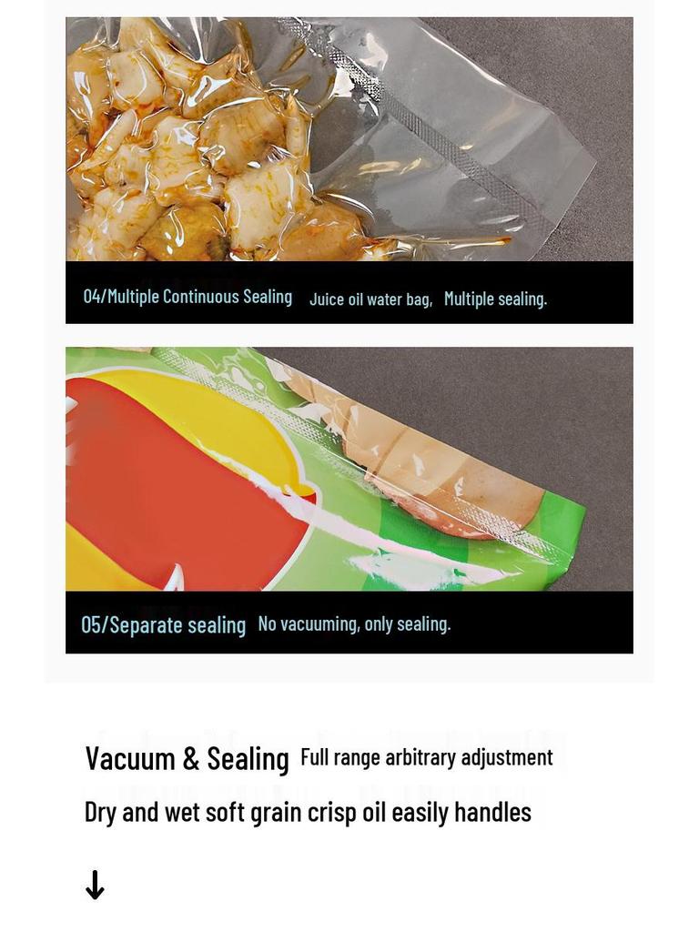 Compact Food Vacuum Sealer, 5mm Sealing Width, Ideal for Plastic Bags and Household Use, Free Shipping