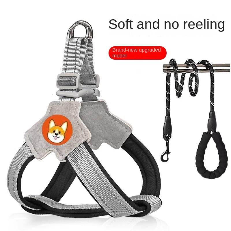 Dog Harness and Leash Set Y-Shaped Vest Soft Breathable No-Choke Pet Harness for Small Medium Dogs
