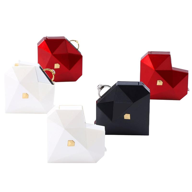 Heart Shaped Diamond Ring Box Automatic Pop-Up Proposal Surprise Ring Box Jewelry Storage Box For Girl Wedding Christmas Gifts