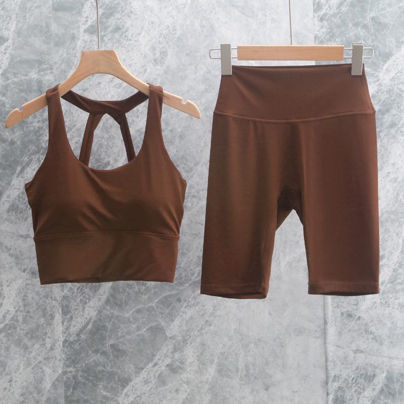 Women's Yoga Set: Cross-Back Tank & High-Waist Tummy Control Pants