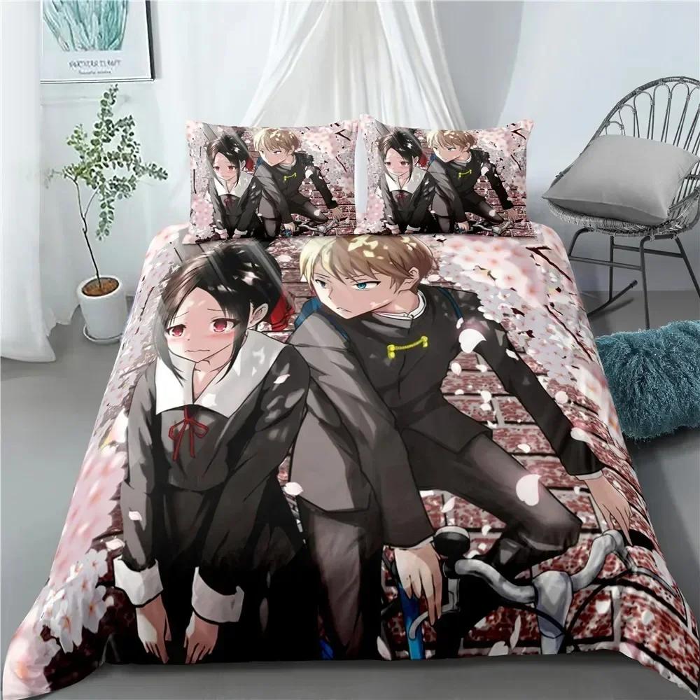 

Kaguya-sama Love is War Miyuki Shirogane Bedding Set Duvet Cover Sheet Printed Pillowcase Full Queen King Size Comforter Bedroom 135x200cm
