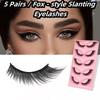 5 par 3D-fransar Lösögonfransar Makeup-verktyg Naturliga långa tjocka volym ögonfransar Skönhet Fluffiga ögonfransar Räv