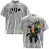 Anime JoJo Bizarre Adventure STEEL BALL RUN Johnny Joestar Magliette Vintage Lavate Uomo Donna Manica Corta Oversize Magliette